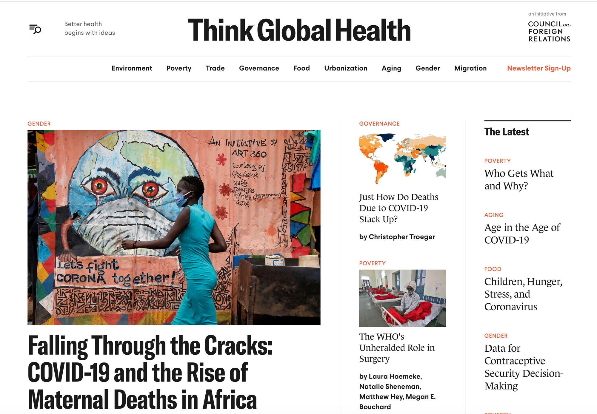 CFR introduces <a href='https://www.thinkglobalhealth.org/' class='linktext' target='_blank'>
Think Global Health</a>,